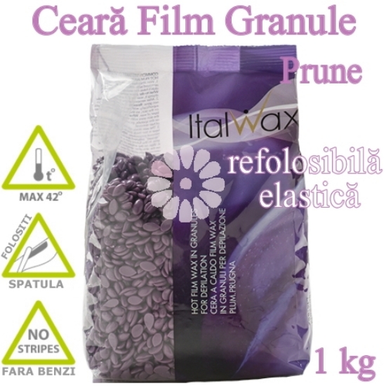 Imagine Ceara FILM granule Prune 1kg elastica, refolosibila - ItalWax