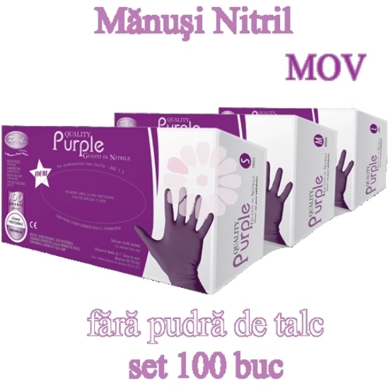 Imagine Manusi nitril mov fara pudra 100buc
