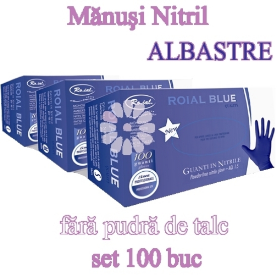 Imagine Manusi nitril albastre fara pudra 100buc