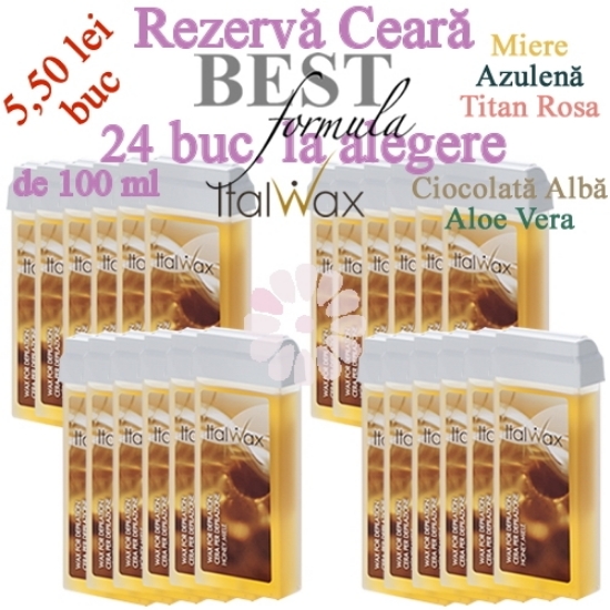 Imagine 24 Buc LA ALEGERE - Rezerva ceara epilat de unica folosinta 100ml - ItalWax Best Formula