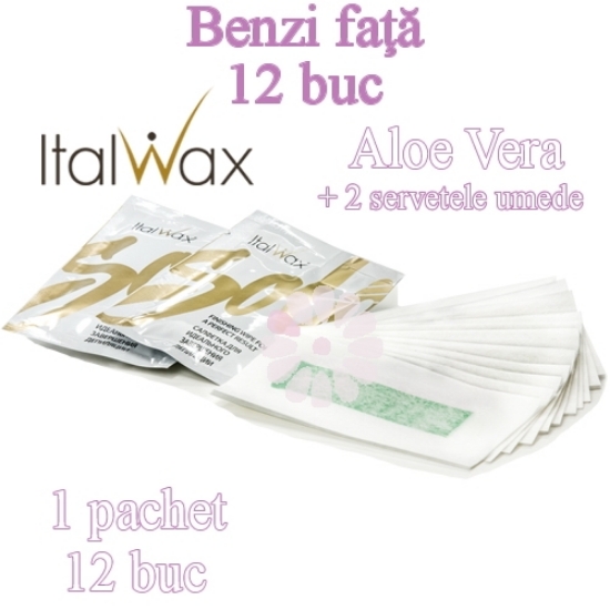 Imagine Benzi ceara Fata 12buc + 2 servetele umede - ItalWax SOLO