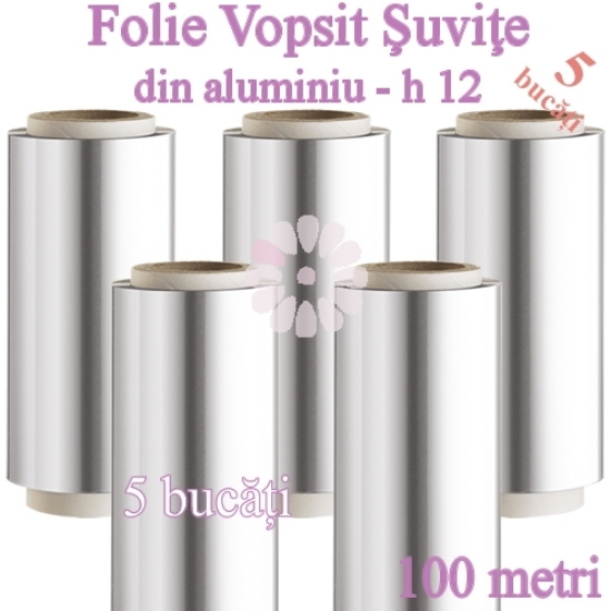 Imagine 5 Buc Folie aluminiu vopsit suvite 12cm x 100metri - PREMIUM