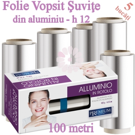Imagine 5 Buc Folie aluminiu vopsit suvite 12cm x 100metri - PREMIUM
