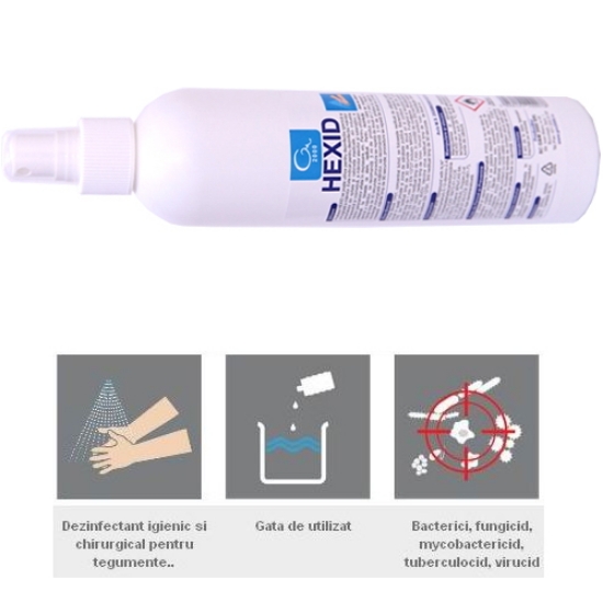 Imagine Hexid Spray - dezinfectant si antiseptic pentru maini si tegumente 300ml