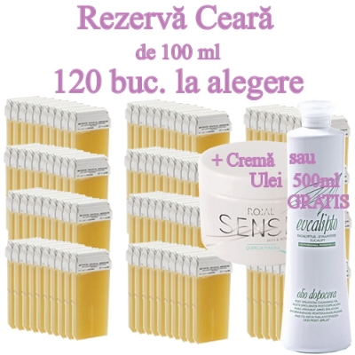 120Buc LA ALEGERE - Rezerva ceara epilat de unica folosinta la 100ml - ROIAL + 1 Crema sau Ulei 500ml Gratuit