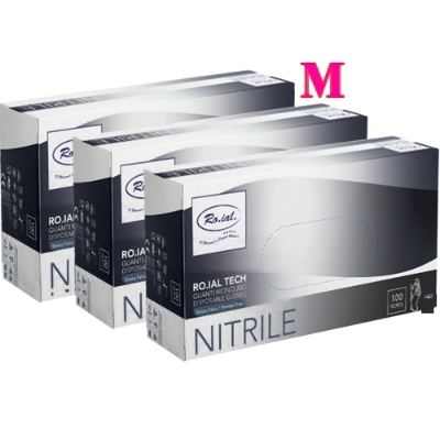 Manusi nitril Negre 100buc M - ROIAL TECH