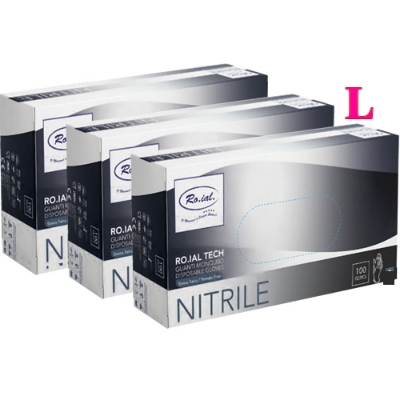 Manusi nitril Negre 100buc L - ROIAL TECH