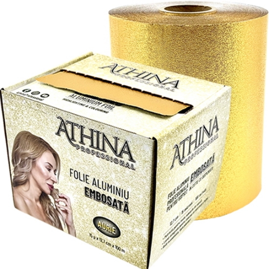 Imagine Folie aluminiu Embosata 12,7cm x 100metri AURIE cu cutter - ATHINA