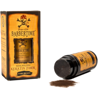 Pudra fibre din keratina pentru par - Maro inchis - BARBERTIME