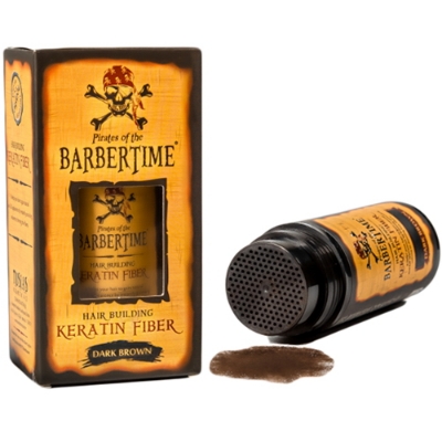 Pudra fibre din keratina pentru par rar - Maro inchis - BARBERTIME
