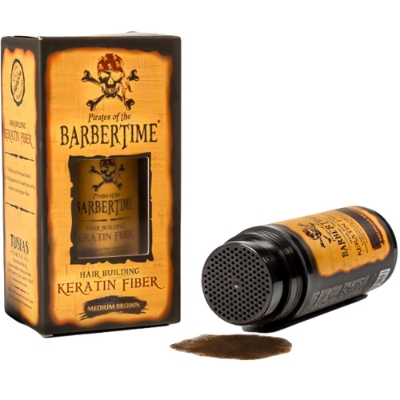 Pudra fibre din keratina pentru par rar - Maro mediu - BARBERTIME