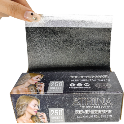 Folie aluminiu POP-UP Embosata 12,7 x 27,9cm NEAGRA 250buc - ATHINA Folie aluminiu POP-UP Embosata 12,7 x 27,9cm NEAGRA 250buc - ATHINA