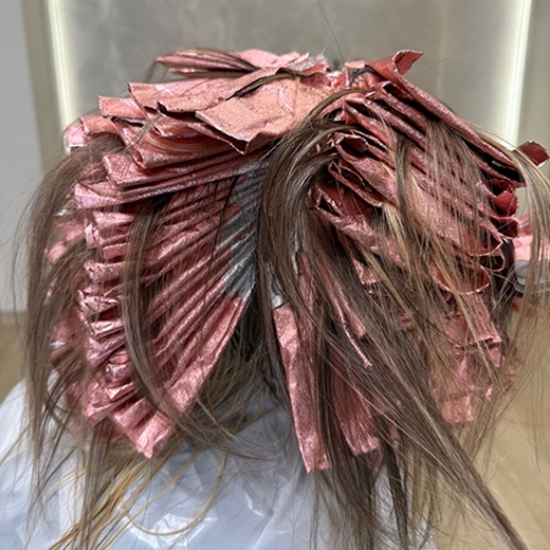 Imagine Folie aluminiu Embosata 12,7cm x 100metri ROZ cu cutter - ATHINA