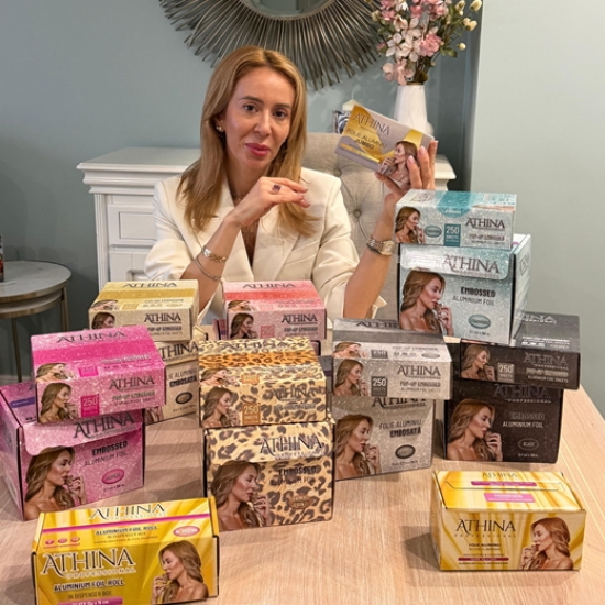 Imagine Folie aluminiu Embosata 12,7cm x 100metri TURQOUISE cu cutter - ATHINA