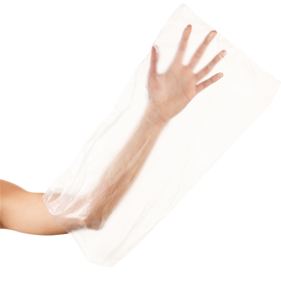 Imagine Manusi din polietilena pentru maini 48x24cm set 100buc - Premium