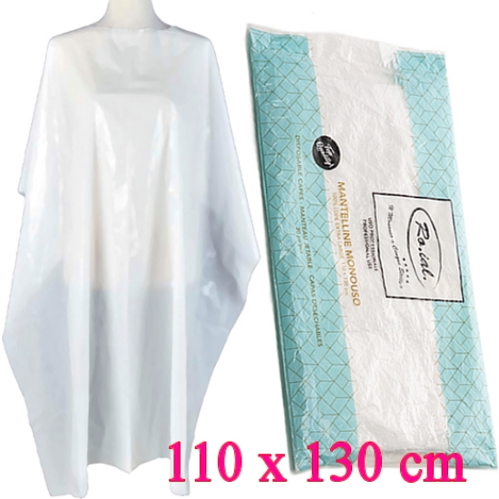 Imagine Pelerine XL protectie vopsit 110 x 130cm, unica folosinta set 20 buc Albe - ROIAL