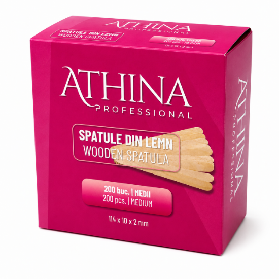 Imagine Spatule lemn Medii in cutie set 200buc - ATHINA