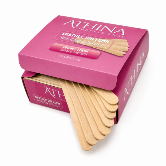 Imagine Spatule lemn Medii in cutie set 200buc - ATHINA