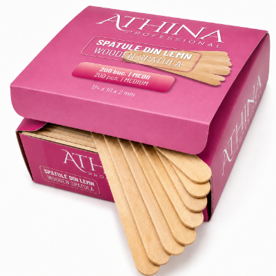 Spatule lemn Medii in cutie set 200buc - ATHINA Spatule lemn Medii in cutie set 200buc - ATHINA