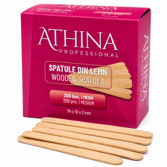 Imagine Spatule lemn Medii in cutie set 200buc - ATHINA