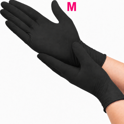Manusi nitril Negre fara pudra 100buc M - ROIAL PLUS